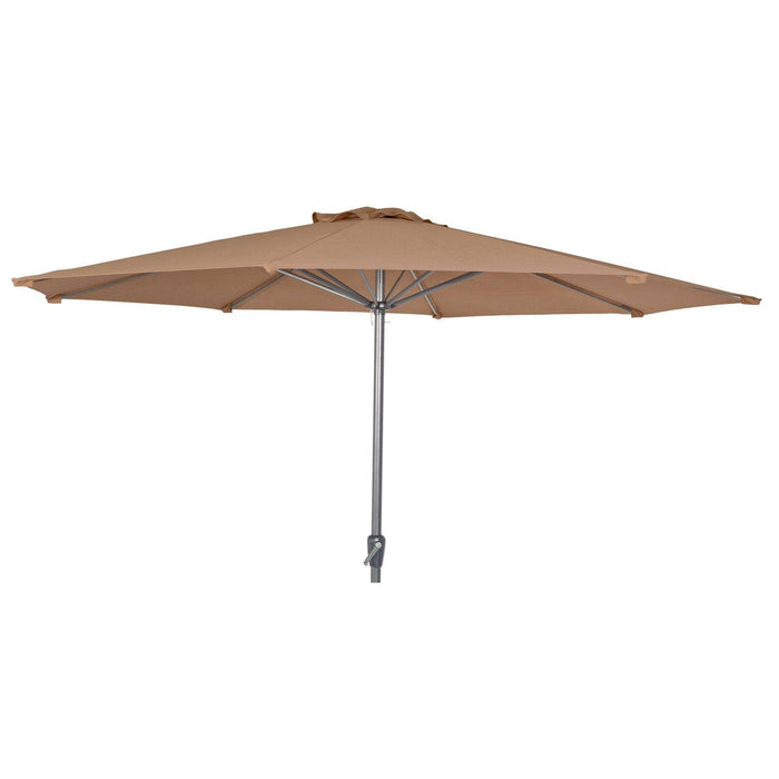 Alexander Rose Garden Furniture Accessories Taupe / No Alexander Rose Aluminium Round Parasol with Tilt and Crank 3.0m Diameter in Ecru, Forest Green or Taupe