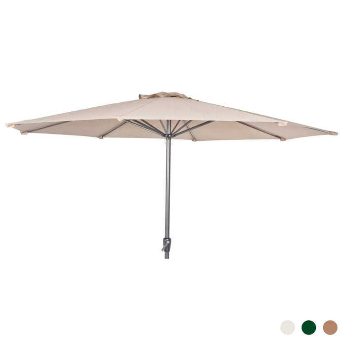 Alexander Rose Garden Furniture Accessories Alexander Rose Aluminium Round Parasol with Tilt and Crank 3.0m Diameter in Ecru, Forest Green or Taupe