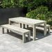 Alexander Rose Garden Furniture Alexander Rose Acacia Distressed Garden Table with Backless Benches in Grey