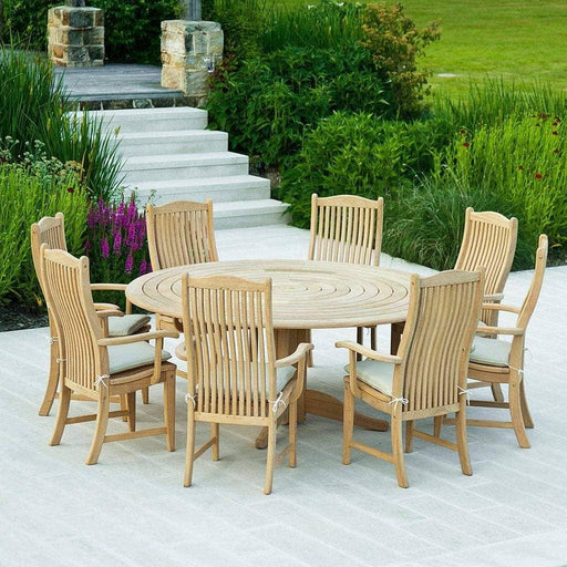 Alexander Rose Garden Furniture Alexander Rose Roble Bengal Round 8 Seater Set, Table with Lazy Susan - Bengal Chairs