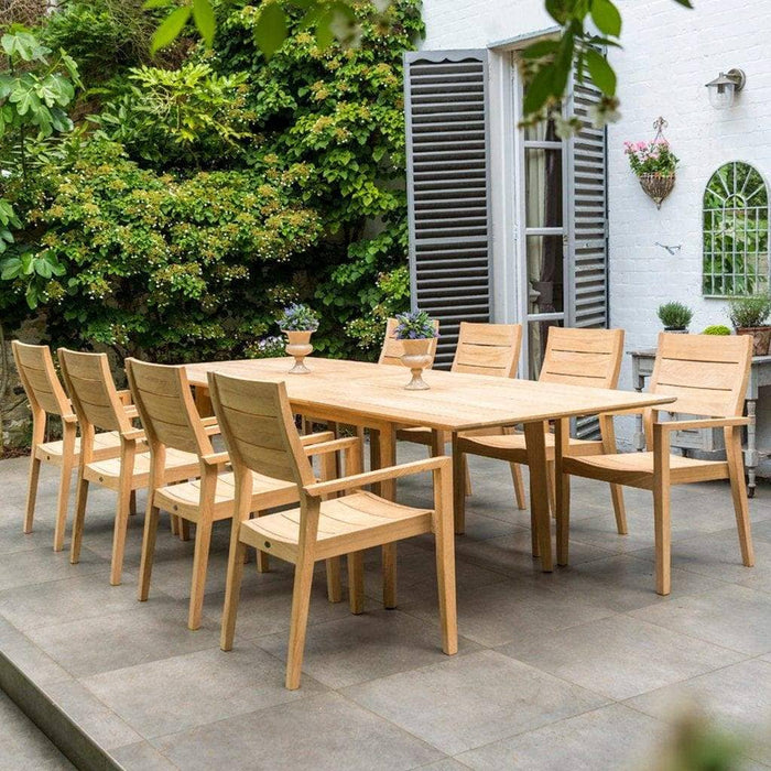 Alexander Rose Garden Furniture Alexander Rose Roble Extending Table and 8 Stackable Garden Chairs