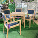 Alexander Rose Garden Furniture Alexander Rose Roble Wooden Square Garden Table with 4 Charcoal Sling Stacking Armchairs