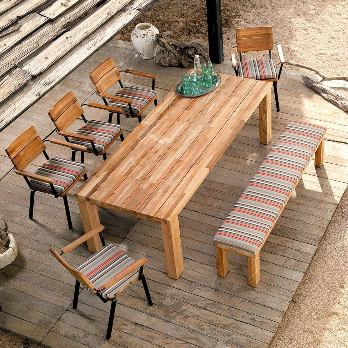 Titan Teak 240cm Teak Dining Set Mid Ulster Garden Centre