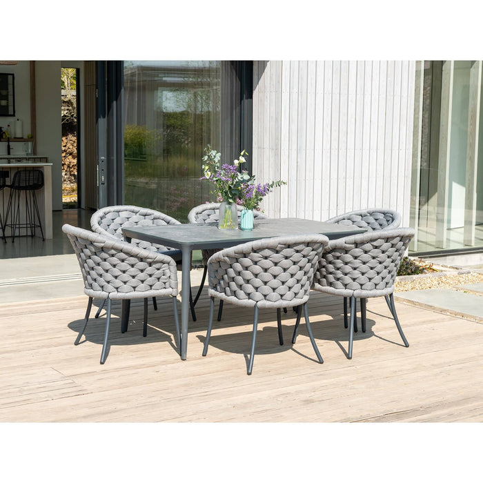 Cordial Luxe Light Grey Rectangle 6 Seater Outdoor Dining Set (Colour Options)