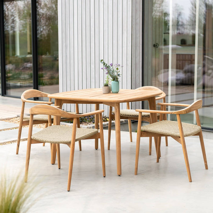 Dana Teak Dining Armchair With Natural Rope Seat