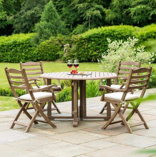Alexander Rose Garden Furniture Alexander Rose Sherwood Gateleg Dining Set with 4 Folding Carvers