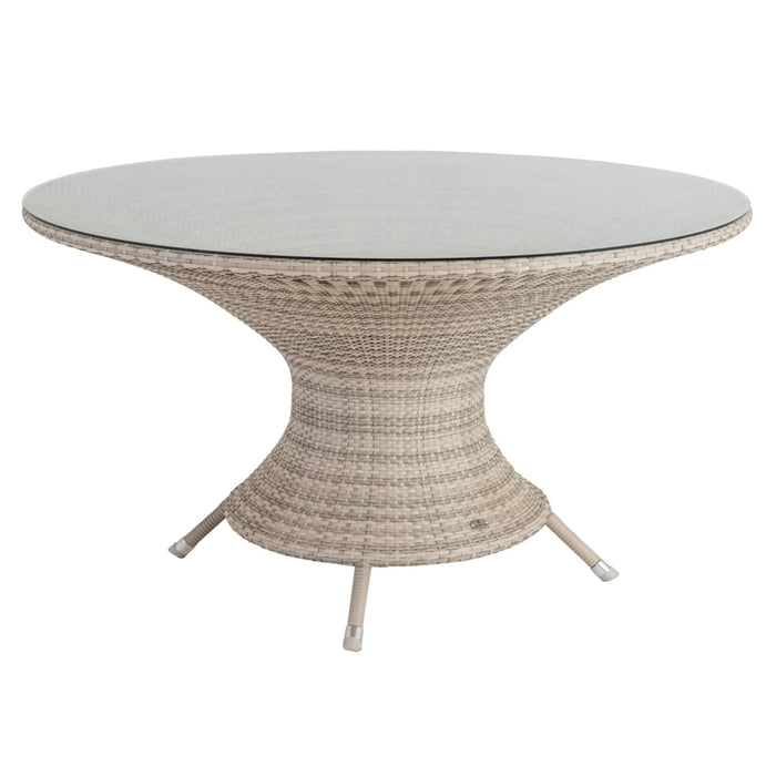 Ocean Pearl Wave 6 Seat Round Patio Table And Chairs