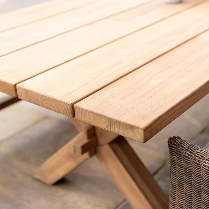 Plank Wooden Table & San Marino Outdoor Dining Chair Set