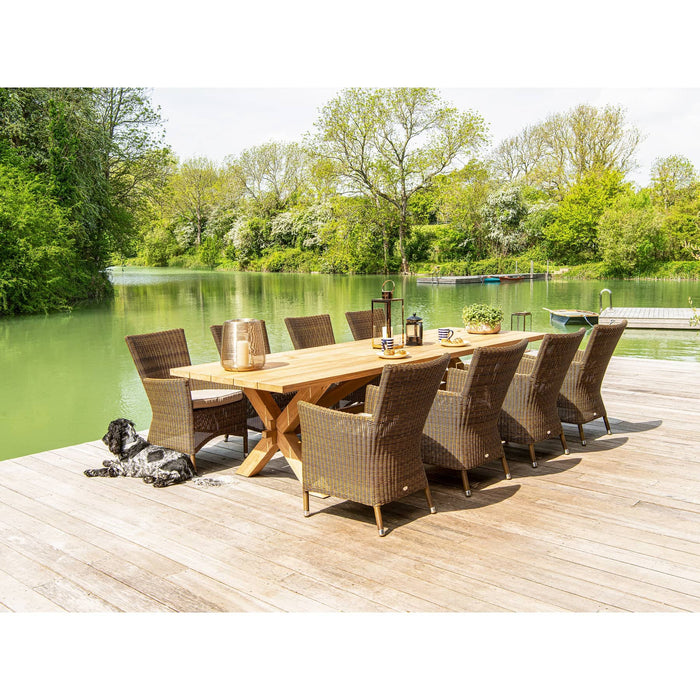 Plank Wooden Table & San Marino Outdoor Dining Chair Set