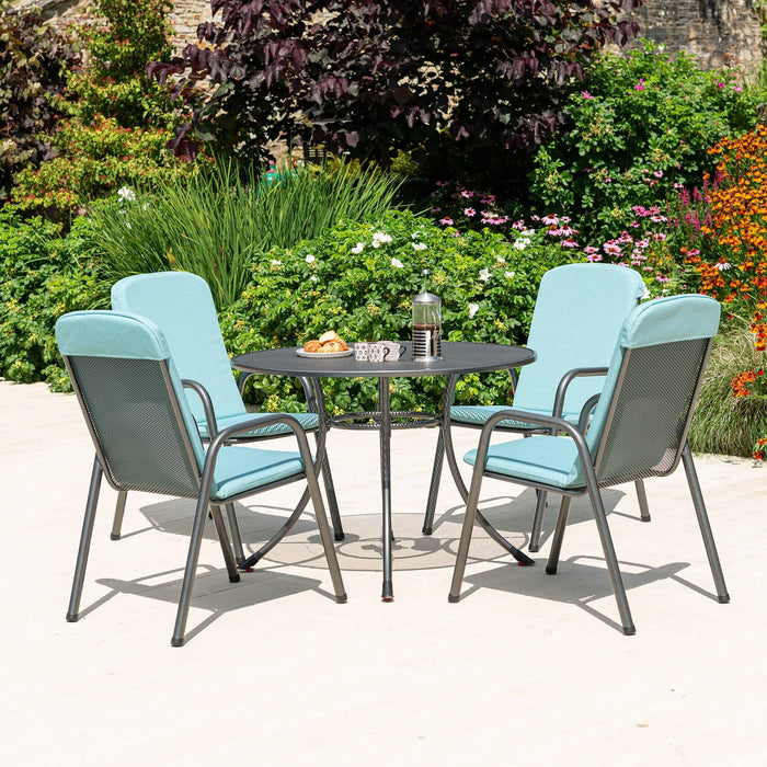 Portofino 4-Seater Stacking High Back Armchair Round Table Set