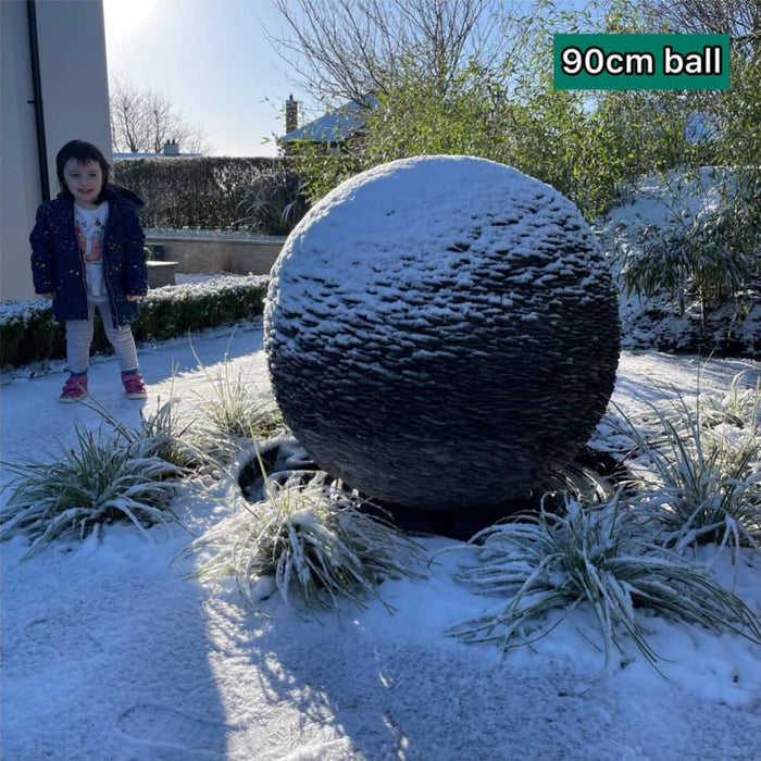 90cm slate ball sphere water feature